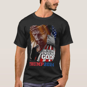 Nation Under God President Trump 2024 America Chri T-Shirt