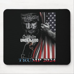 Nation Under God Trump 2024 God American Flag 1  Mouse Mat