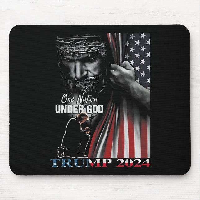 Nation Under God Trump 2024 God American Flag 1  Mouse Mat (Front)