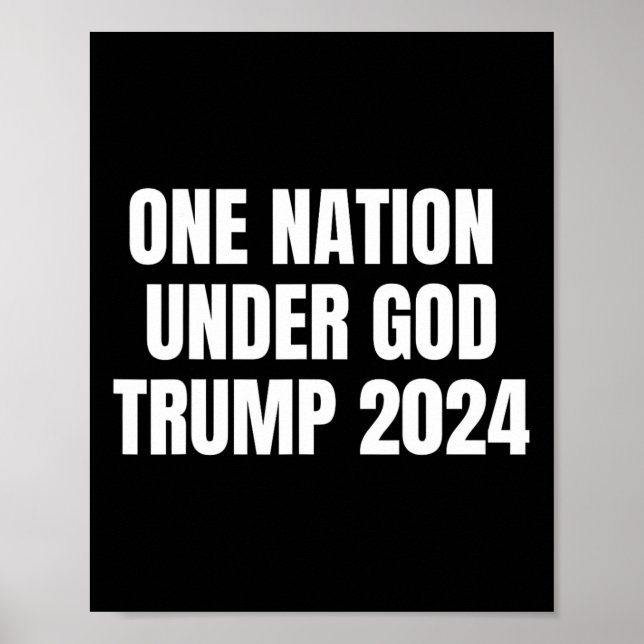 Nation Under God Trump 2024 God American Flag Jesu Poster (Front)