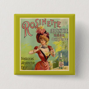 National Absinthe Day, vintage poster 15 Cm Square Badge