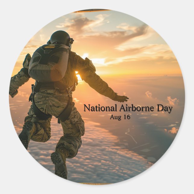 National Airborne Day Classic Round Sticker (Front)