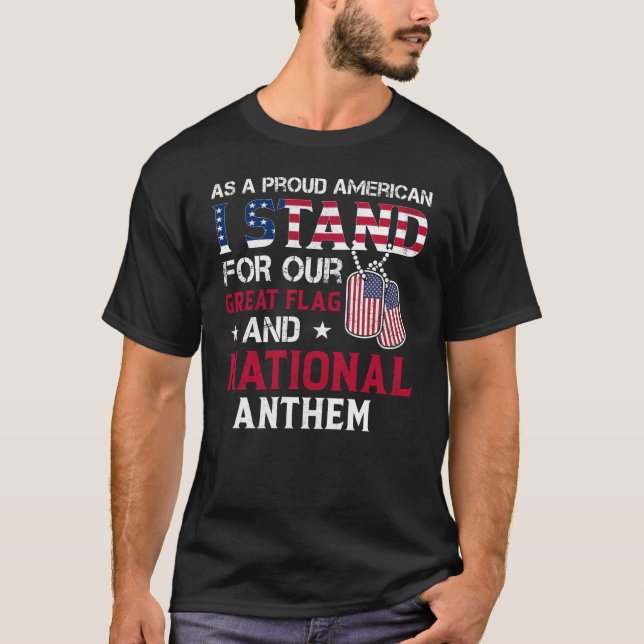 National Anthem - USA Flag Design T-Shirt (Front)