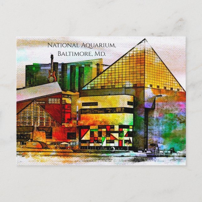 National Aquarium, Inner Harbour, Baltimore, Maryl Postcard (Front)