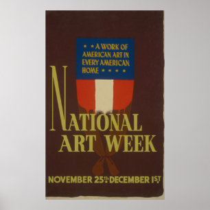 National Art Week Vintage WPA Poster