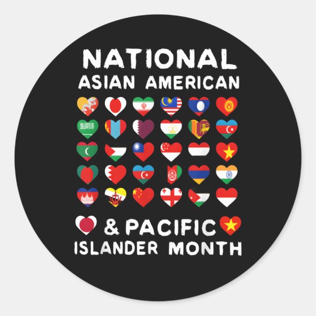 National Asian American And Pacific Islander Herit Classic Round Sticker (Front)