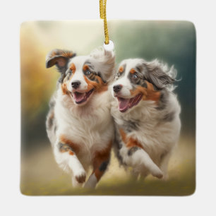 National Australian Shepherd Day, Aussie Dog Ceramic Ornament