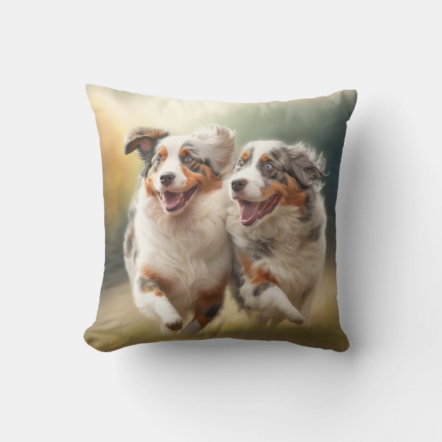 National Australian Shepherd Day, Aussie Dog Cushion (Front)