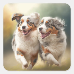 National Australian Shepherd Day, Aussie Dog Square Sticker