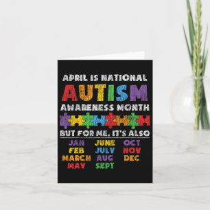 National Autism Awerness Month Autistic Kids Aware Card