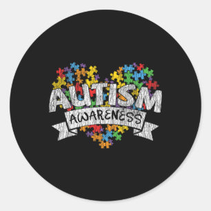 National Autism Awerness Month Autistic Kids Aware Classic Round Sticker