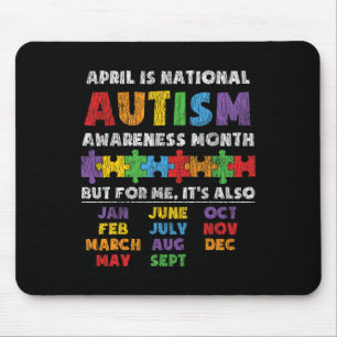 National Autism Awerness Month Autistic Kids Aware Mouse Mat