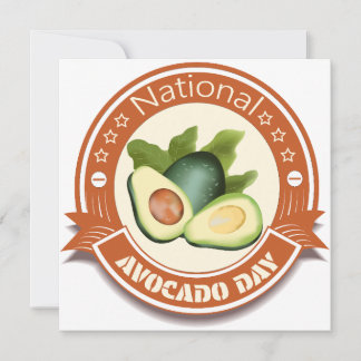 National Avocado Day Sign and Badge Holiday Card