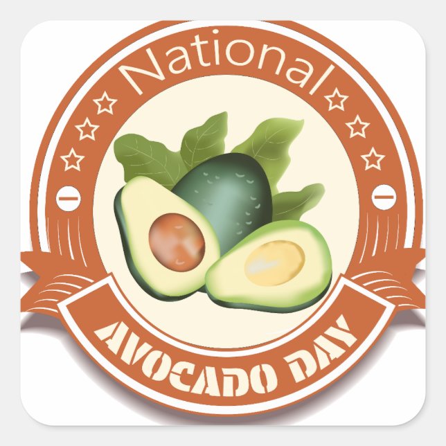 National Avocado Day Sign and Badge Square Sticker (Front)