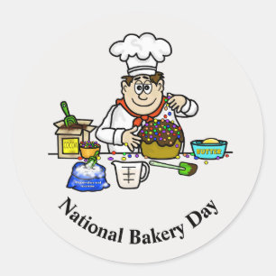 National Bakery Day Stickers with Baker Decorating