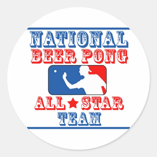 National Beer Pong Team Classic Round Sticker (Front)