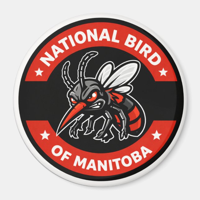 National Bird of Manitoba Funny Mosquito 3" magnet (Front)