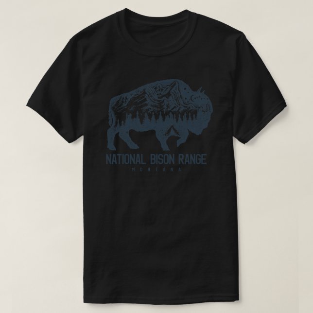 National Bison Range Montana Bison Buffalo Tee Cap (Design Front)