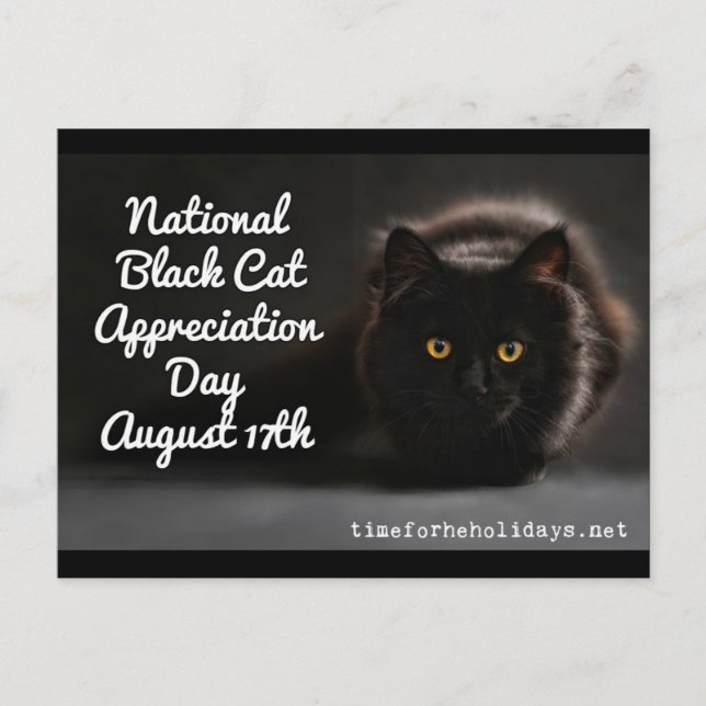 National Black Cat Day Holidays Postcard (Front)