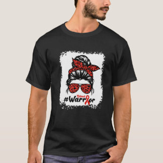 National Blood Donor Month Ribbon Warrior Bleached T-Shirt