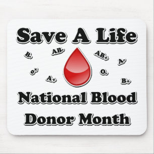 National Blood Donor Month - Save A Life Mouse Mat