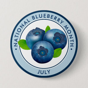 National Blueberry Month 7.5 Cm Round Badge