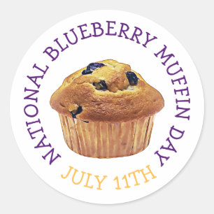 National Blueberry Muffin Day July Magnet Classic Round Sticker