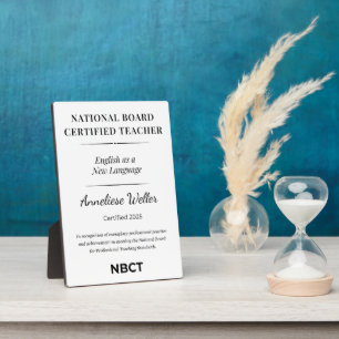 National Board Certified Teacher Personal NBCT Plaque