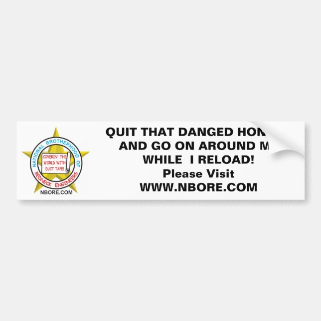 National Brotherhood Of Redneck Engineerin' Bumper Sticker (Front)