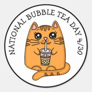 National Bubble Tea Day - April 30  Classic Round Sticker