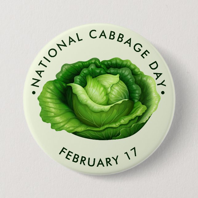 National Cabbage Day 7.5 Cm Round Badge (Front)