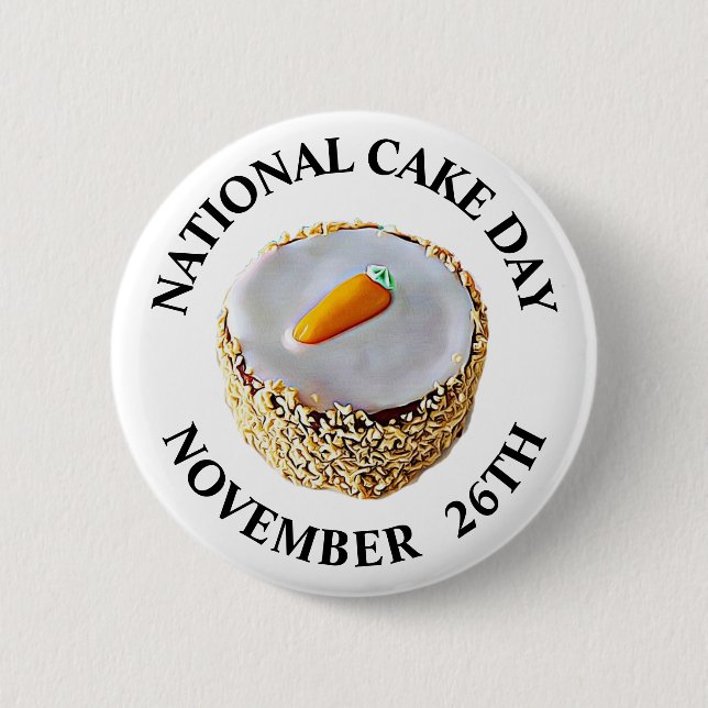 National Cake Day November 26th Holiday 6 Cm Round Badge (Front)