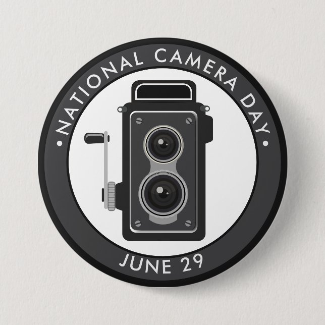 National Camera Day 7.5 Cm Round Badge (Front)