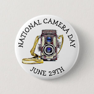 National Camera Day   June 29th 6 Cm Round Badge