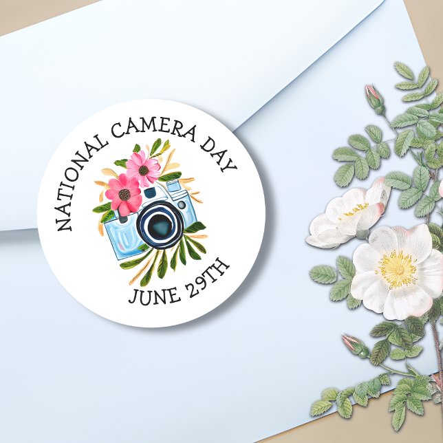 National Camera Day | June 29th Classic Round Sticker (Creator Uploaded)
