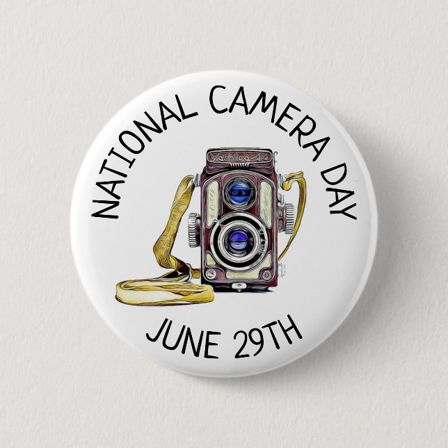 National Camera Day June 29th Holidays Button (Front)
