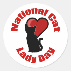 National Cat Lady Day Classic Round Sticker