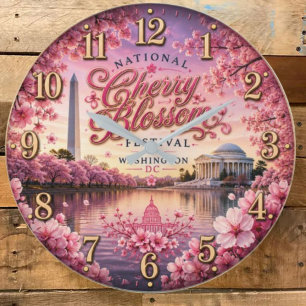 National Cherry Blossom Festival Washington DC Large Clock