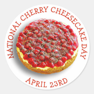 National Cherry Cheesecake Day April 23rd Sticker