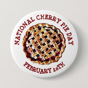National Cherry Pie Day February 20th Button