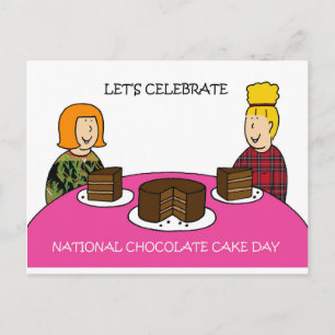 National Chocolate Cake Day January 27th Postcard