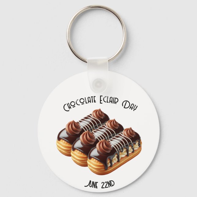 National Chocolate Eclair Day Custom  Key Ring (Front)