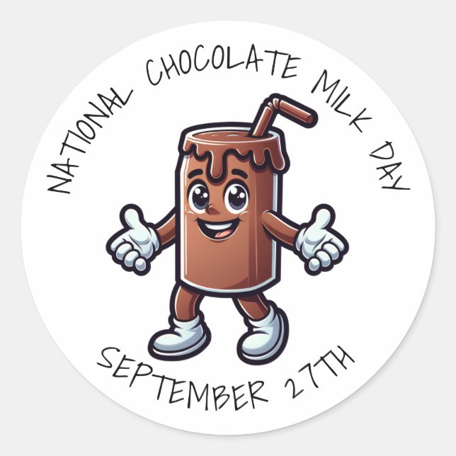 National Chocolate Milk Day Classic Round Sticker (Front)