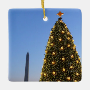 National Christmas Tree and Washington Monument Ceramic Tree Decoration