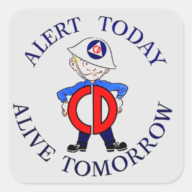 National Civil Defence Week Square Sticker (Front)