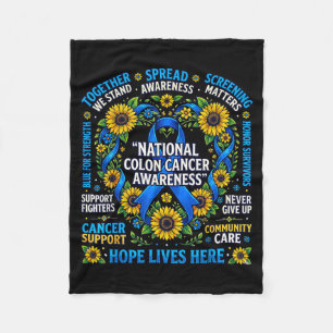 National colon cancer awareness march blue fleece blanket