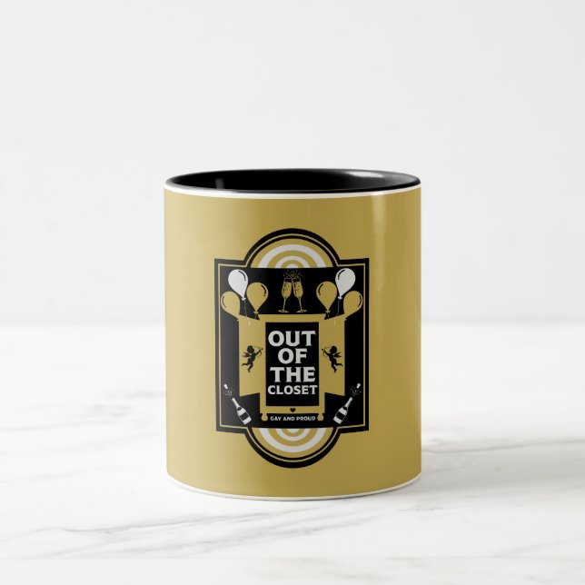 National Coming Out Day NCOD Two-Tone Coffee Mug (Center)