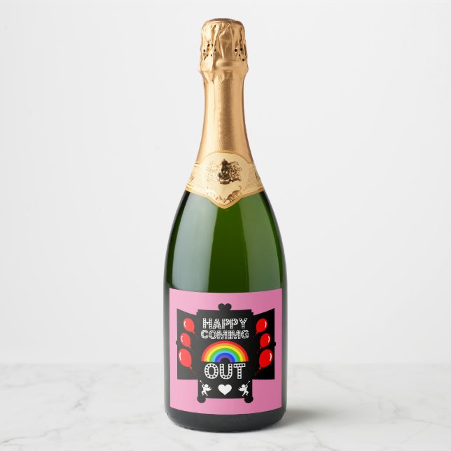 National Coming Out Day Sparkling Wine Label (Front)