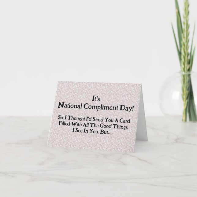 National Compliment Day Greeting Card (Front)