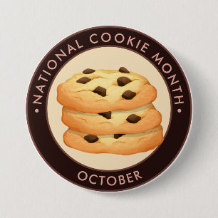 National Cookie Month, chocolate chip cookies 7.5 Cm Round Badge